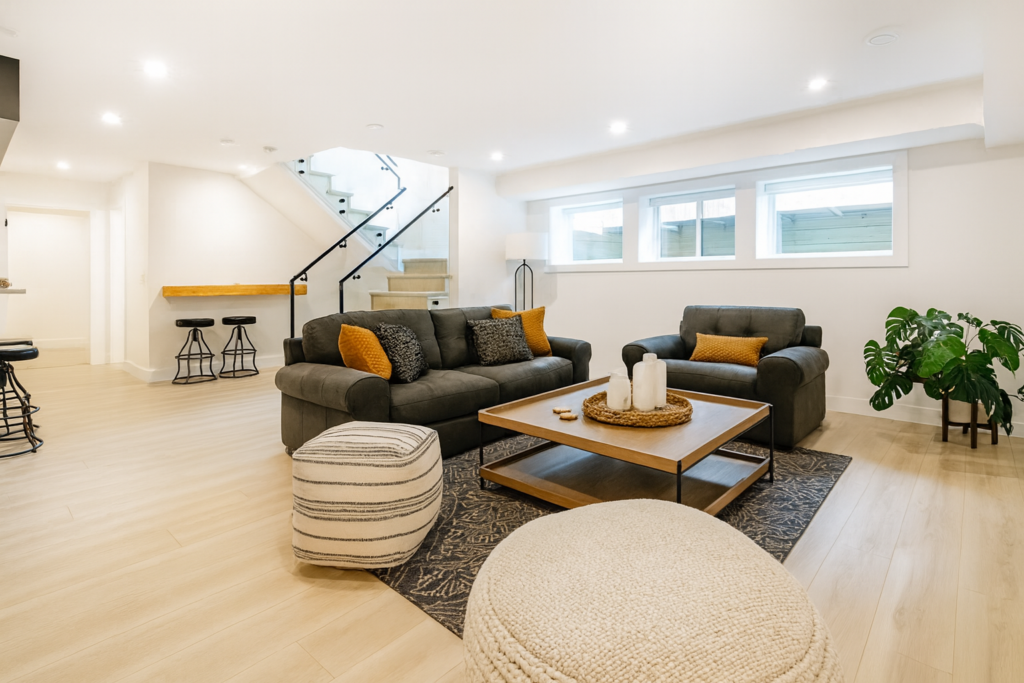 Morristown general contractor, basement remodel