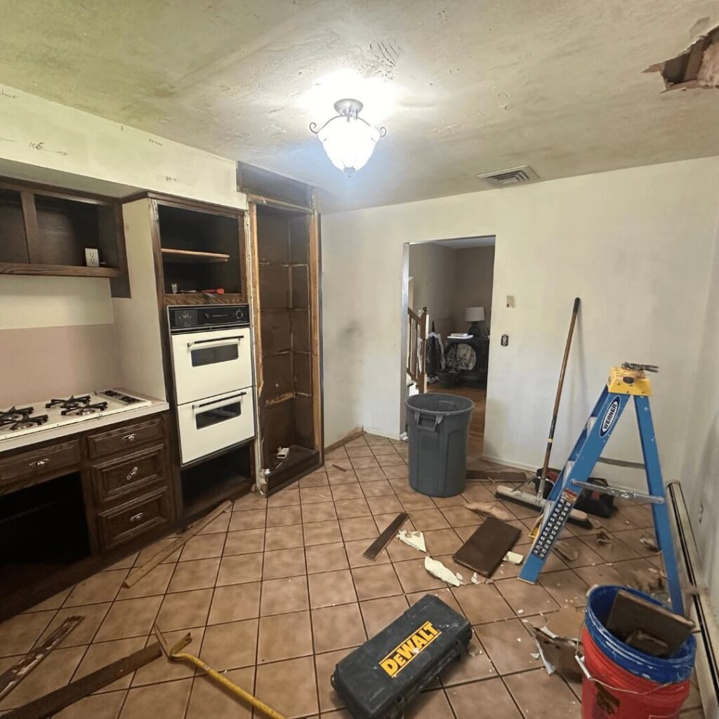 Fairfield, NJ kitchen during demolition before its remodel